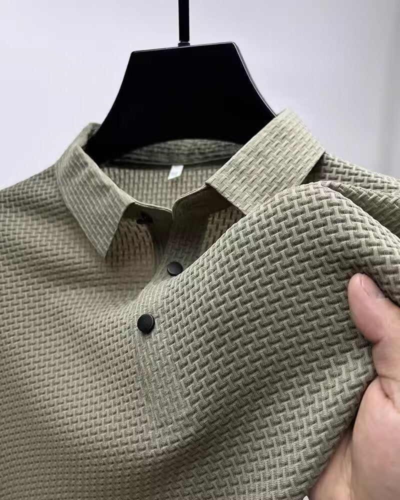 WaffleKnit™ Textured Polo – Men’s Modern Business Casual Shirt