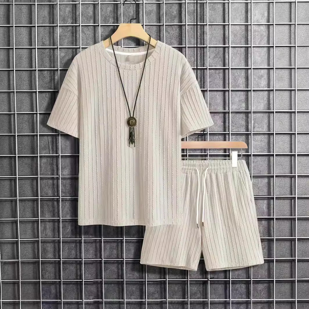 RibFlex™ Men’s Knit Lounge Set – Short Sleeve & Shorts