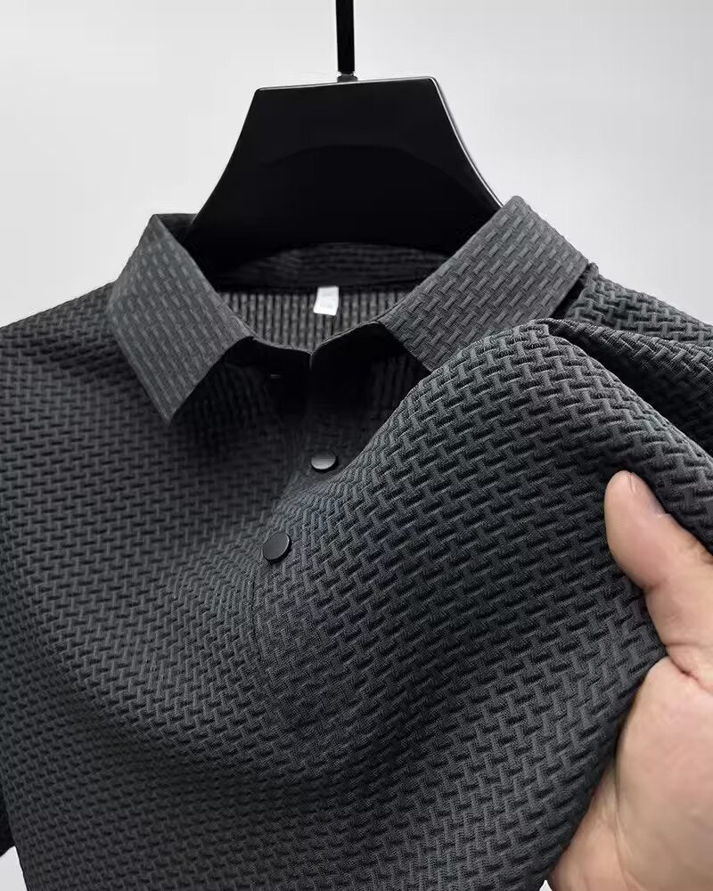 WaffleKnit™ Textured Polo – Men’s Modern Business Casual Shirt
