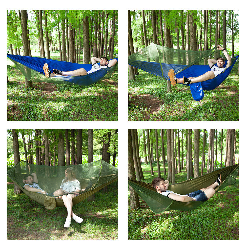 TrailNest™ Pop-Up Hammock with Mosquito Net – Ultra-Light Camping Swing for 2